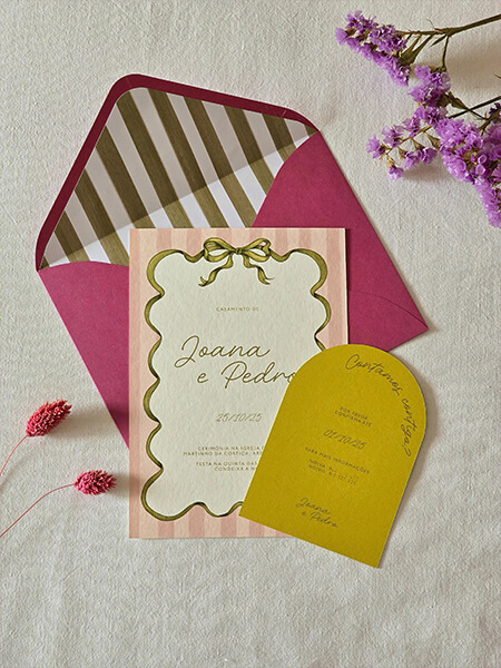 Convite artesanal — Joana & Pedro